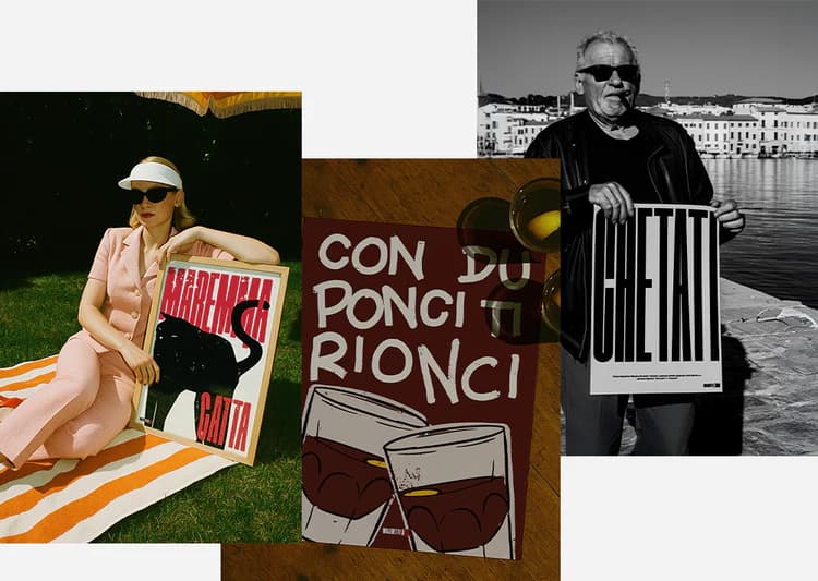 Collage Maledetti Detti con poster fotografati